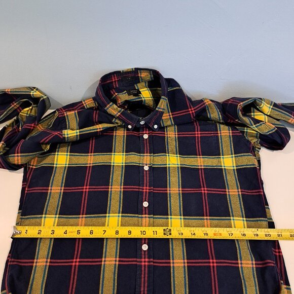 J. Crew Men's Large Long Sleeve Button Down Slim Fit Plaid Oxford Style #03034 - Picture 10 of 13